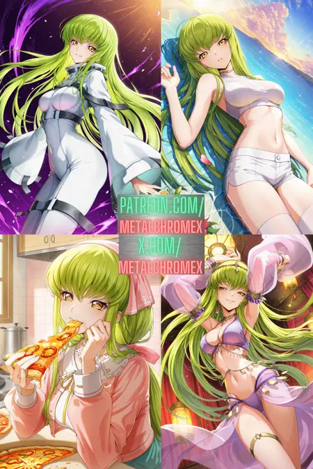 Code Geass characters: Kallen Stadtfeld/Kallen Kōzuki, C.C., Sakuya Sumeragi, Rakshata Chawla, Nunnally vi Britannia, Leila Malcal, Catherine Sabathra, Kaguya Sumeragi, Villetta Nu