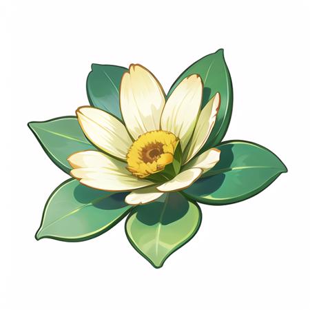 (masterpiece, top quality, best quality, official art, beautiful and aesthetic:1.2),(8k, best quality, masterpiece:1.2),icon\(game icon institute\),a blue flower with a yellow center and a green stem with a leaf on it and a key attached to it,simple background,white background,flower,no humans,leaf,transparent background,blue flower,food focus,still life,<lora:Game Icon InstituteV2.0:0.5>,