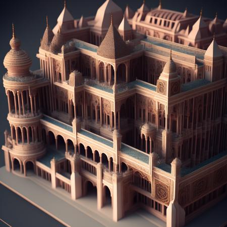 photo Massive Scale detailed ornate Palace built entirely in Voxel cubes (VoxelPalace style:1) <lora:djzVoxelPalace:0.8)