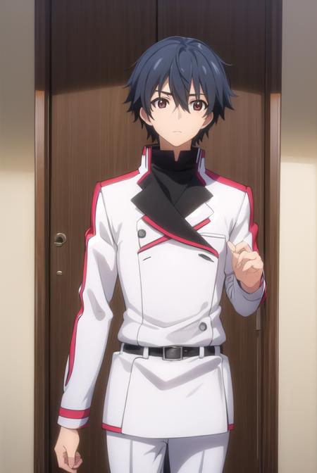 ichikaorimura, <lora:ichika orimura s2-lora-nochekaiser:1>,
ichika orimura, black hair, male focus, (brown eyes:1.3), mature male,
BREAK school uniform, belt, pants, uniform, military, military uniform,
BREAK indoors, classroom,
BREAK looking at viewer, (cowboy shot:1.5),
BREAK <lyco:GoodHands-beta2:1>, (masterpiece:1.2), best quality, high resolution, unity 8k wallpaper, (illustration:0.8), (beautiful detailed eyes:1.6), extremely detailed face, perfect lighting, extremely detailed CG, (perfect hands, perfect anatomy),