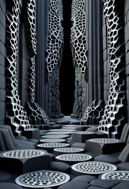 Fractal, voronoi, basalt columns, tesslation, Mandala.