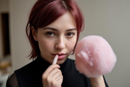 1girl, eat cotton candy