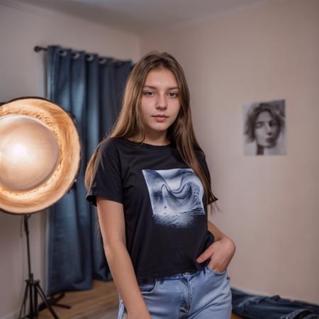RAW photo, standing girl, long hair