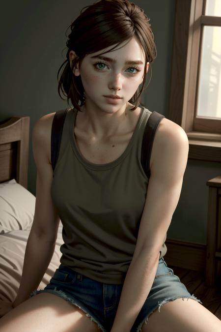 ((masterpiece, best quality))
<lora:TLOU2Ellie:0.8>
TLOU2Ellie, 1girl, solo, brown hair, green eyes, posing for a magazine cover, sexy pose, elegant lingery