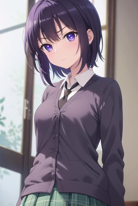 yozoramikazuki, <lora:yozora mikazuki s2-lora-nochekaiser:1>,
yozora mikazuki, short hair, black hair, (purple eyes:1.1), angry, frown,
BREAK shirt, school uniform, necktie, cardigan, black necktie, skirt, green skirt, pleated skirt,
BREAK indoors, classroom,
BREAK looking at viewer, (cowboy shot:1.5),
BREAK <lyco:GoodHands-beta2:1>, (masterpiece:1.2), best quality, high resolution, unity 8k wallpaper, (illustration:0.8), (beautiful detailed eyes:1.6), extremely detailed face, perfect lighting, extremely detailed CG, (perfect hands, perfect anatomy),