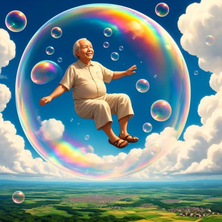 iridescent giant bubble-shaped dome SDXL