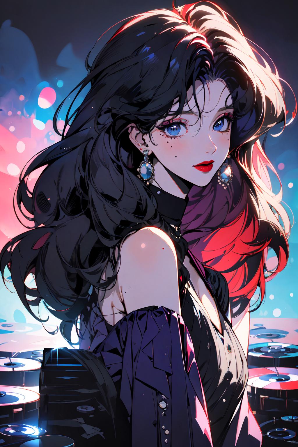 HD wallpaper: anime girl, lipstick, earring, ribbon, blush, studio shot,  white background | Wallpaper Flare