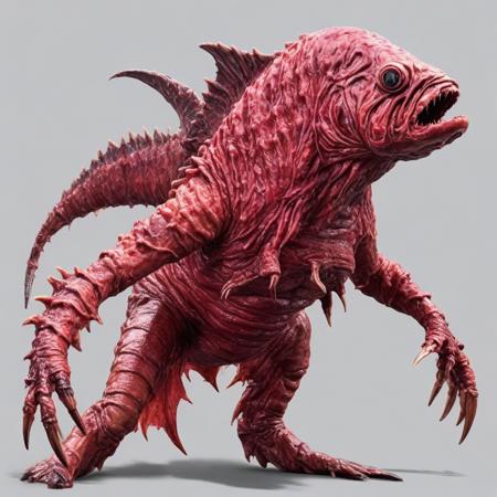 <lora:fx-monsters-xl-pgy:0.6>fx-monsters bloody fish creature