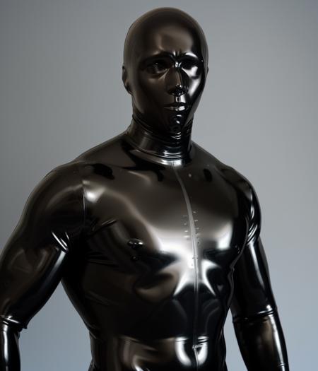 rubber    man drone black faceless suit bodysuit