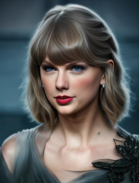 TaylorSwift, (art by Thomas Edwin Mostyn:0.8) , photograph, Loathsome Woman, Foggy, Dark, Queencore, film grain, Sony A9 II, Selective focus, biomorphic forms, extremely detailed CG Unity 8k wallpaper, award winning,  <lora:TaylorSwiftSD1.5:1>