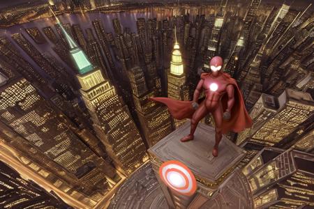 superhero on top of new york city building, masterpiece <lora:masterpiece:4.0>