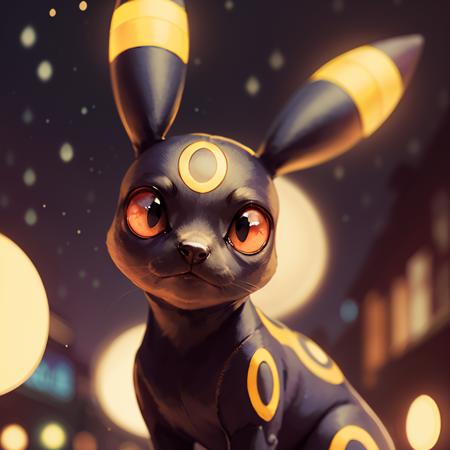 centered, award winning photo, (looking at viewer:1.2), |  Umbreon_Pokemon, |starry night, moon, | bokeh, depth of field, cinematic composition, | <lora:Umbreon_Pokemon_AnyLora:0.8>