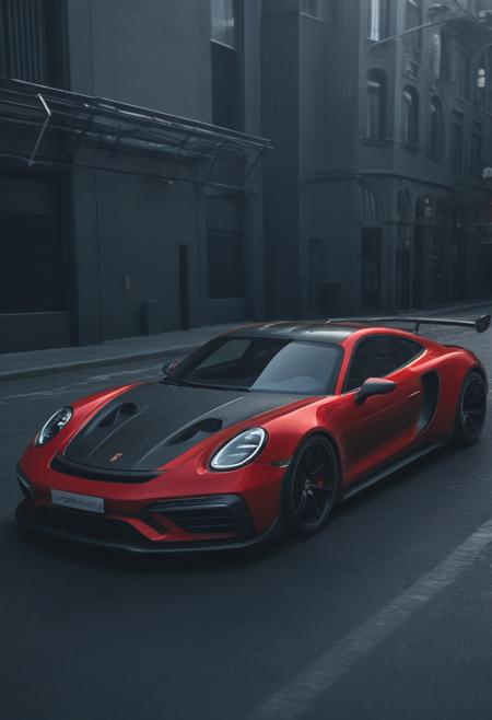 Techwear fashion porche,<lora:CHV-Zoom:1>,Cornelisz Hendriksz Vroom vehicle,car,jester [1],red car [2], . Futuristic, cyberpunk, urban, tactical, sleek, dark, highly detailed