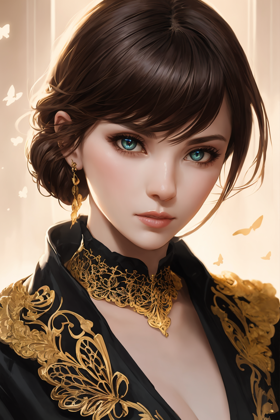 8k portrait of beautiful cyborg with brown hair, intricate, elegant, highly detailed, majestic, digital photography, art b...