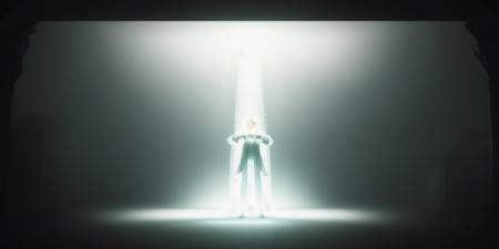 <lora:15MovingMeditations:1>meditation scene: a person standing in a dark room with a light coming from behind them