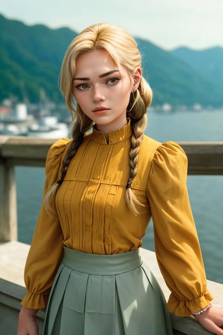 (shot from a Dutch angle, closeup on face:1.2) photo of <lora:GeorgiaEllenwood_v3:.9> GeorgiaEllenwood,
she is wearing skirt suit
,
she is wearing wide sleeves,
her hair is styled as braided updo hair,
BREAK she is (in the terrace:1.1),
low key lighting,
ND filter,Voigtlnder Nokton 50mm f1.1
,Cinestill 800T
,