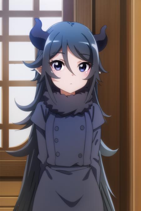 lutiabutte, <lora:lutia butte s2-lora-nochekaiser:1>,
lutia butte, long hair, bangs, black hair, hair between eyes, horns, pointy ears, (black eyes:1.5),
BREAK long sleeves, fur trim, fur collar,
BREAK indoors,
BREAK looking at viewer, (cowboy shot:1.5),
BREAK <lyco:GoodHands-beta2:1>, (masterpiece:1.2), best quality, high resolution, unity 8k wallpaper, (illustration:0.8), (beautiful detailed eyes:1.6), extremely detailed face, perfect lighting, extremely detailed CG, (perfect hands, perfect anatomy),