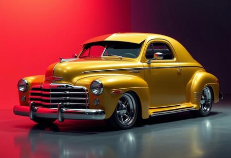hyperrealistic, hypermaximalist, absurdres, detailfetishist, 2026 HHR has been heavily styled after the 1942 Chevrolet Fleetline Special Deluxe Coupe in an attempt to attract people who don't usually buy new cars, the fenders rise up on ether side of the hood like wings and a more dynamic profile setting the car apart stylistically from the modern market looking futuristic by incorporation forgotten elements of classic design, this throwback to the 1942 Chevrolet Fleetline Special Deluxe Coupe is sure to impress modern tech enthusiasts and classical car fanatics alike