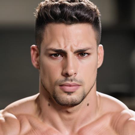 1boy, muscle focus, realistic, face details, <lora:Caua Reymond:0.9>, body flex, muscled