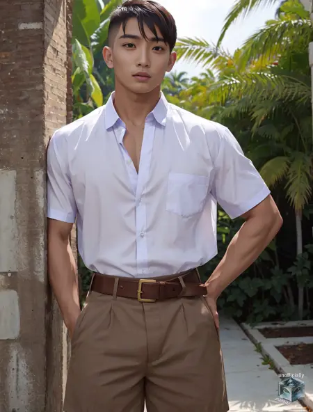 [LoRA] Thai student uniform for male (Khaki color)