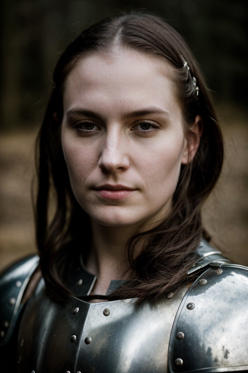 medieval, portrait photo of 32 y.o warrior in armor, face, pale skin, intricate details