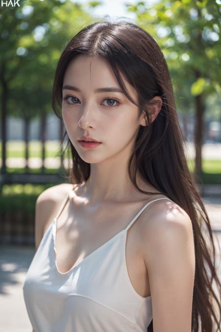 (8k, RAW photo, best quality, masterpiece:1.3),(realistic, photo-realistic:1.37),realistic skin texture,(photorealistic:1.3),(hyperrealistic:1.2),
1 cute girl,solo,( beautiful eyes:1.2),perfect face,standing,black hair,long hair,outdoors,