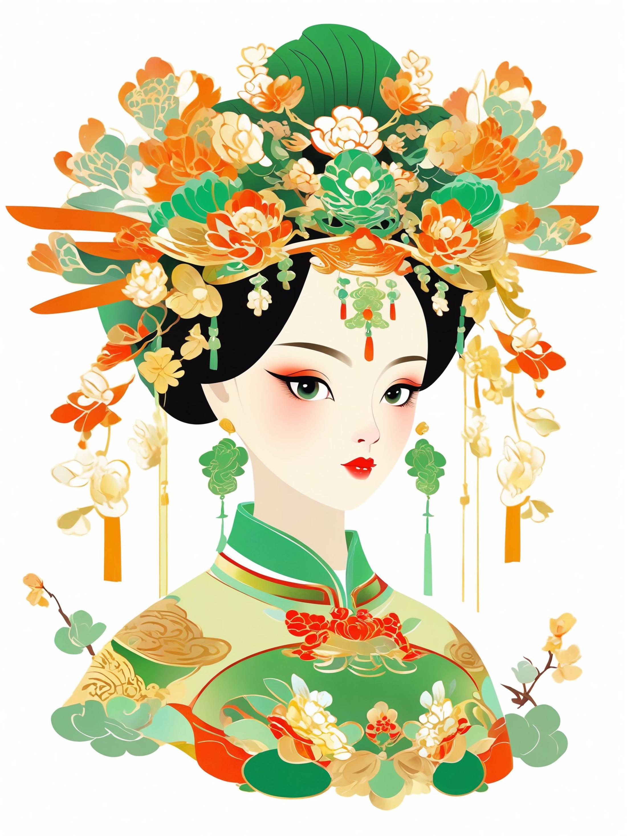 国风人物风格插画 | National style character style illustration image by hujie_fan398