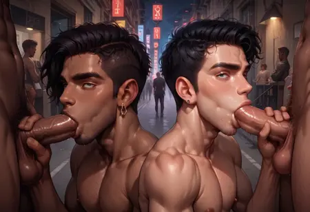 Bisex blowjob two main characters