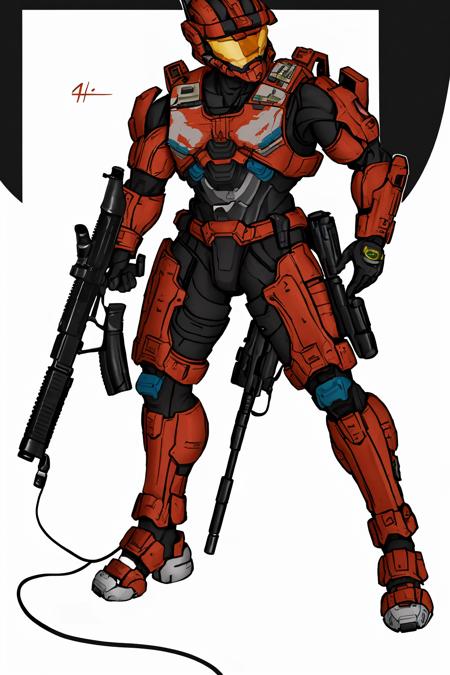 <lora:HaloSpartansV1-000050:1.0>, MaleSpartan, weapon, gun, solo, holding, holding_weapon, holding_gun, white_background, helmet, science_fiction, 1boy, standing, assault_rifle, male_focus, bullpup, rifle