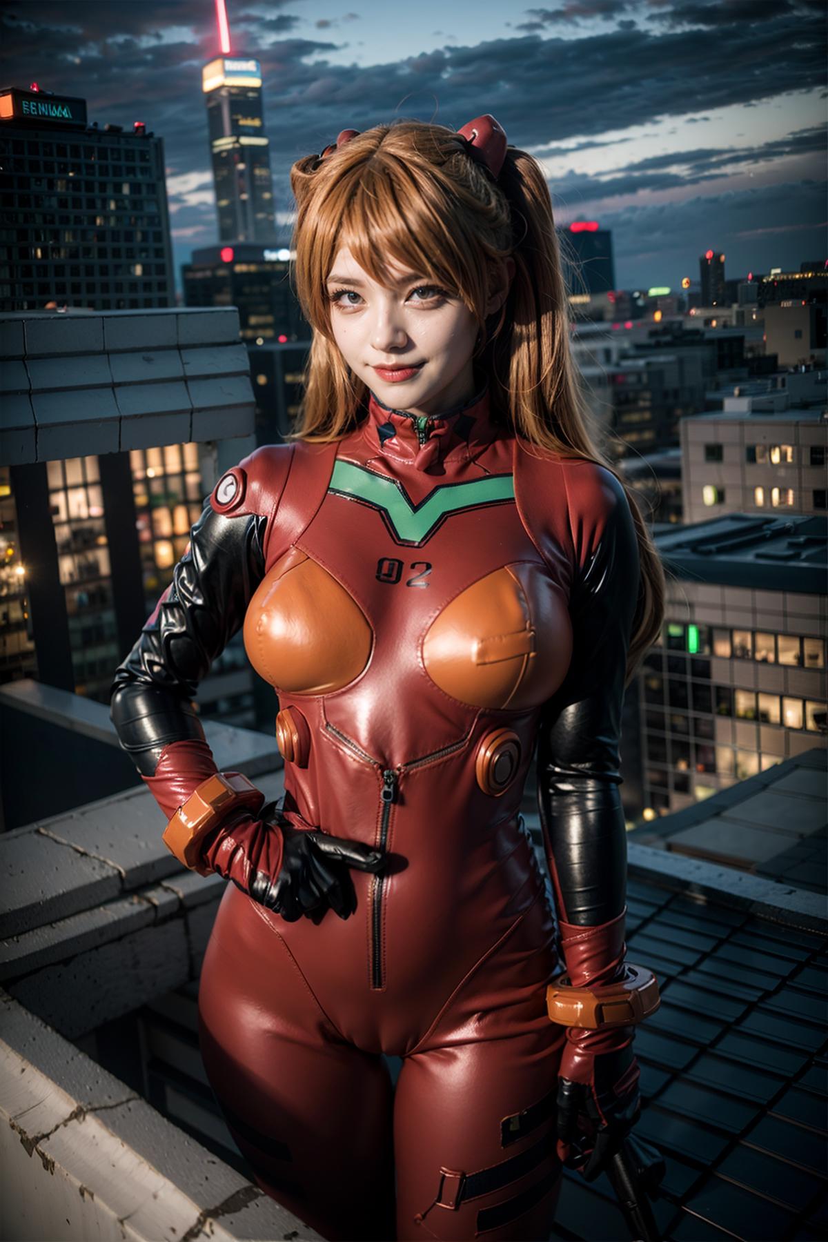 <Evangelion> Asuka Langley plugsuit cosplay costume |《Evangelion》明日香 战斗服 cos 服 |「Evangelion」 アスカ バトルスーツ コスプレ衣装 image by feetie