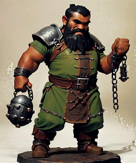 wjqflail full figure, dwarf cleric, intricate and detailed, chains, <lora:wjqflail-15:0.7>