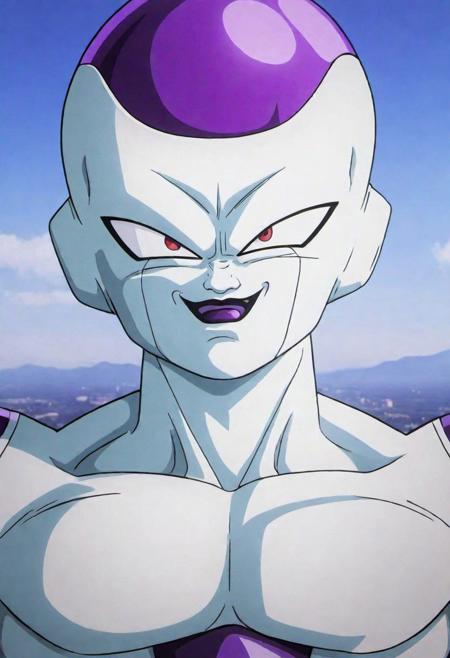 Frieza Fear, detailed face ,detailed eyes, Looking at the viewer,8k,high quality draw, Namek Background