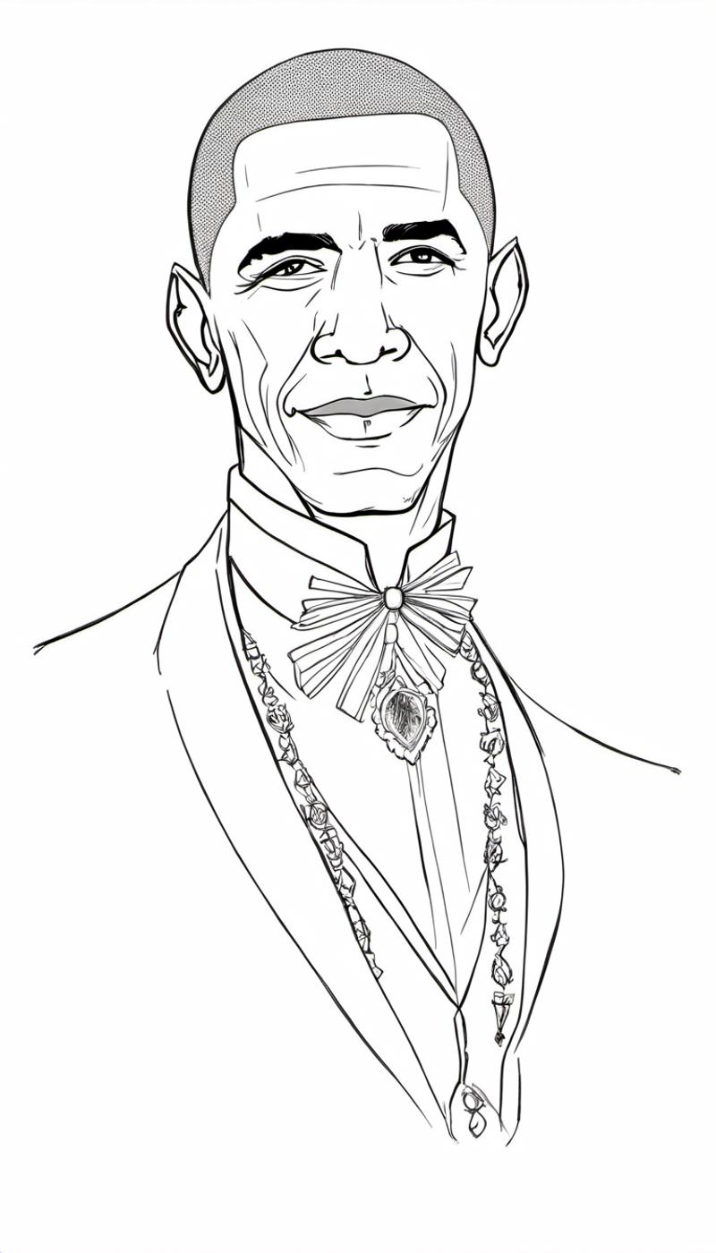 jsbw style, portrait of Barack Obama