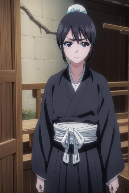 momohinamori, <lyco:momohinamoriv2-lyco-nochekaiser:1>,
momo hinamori, black hair, hair bun, single hair bun, bun cover, short hair, (black eyes:1.5),
BREAK long sleeves, japanese clothes, kimono, haori, black kimono, hakama, black hakama,
BREAK outdoors,
BREAK looking at viewer, (cowboy shot:1.5),
BREAK <lyco:GoodHands-beta2:1>, (masterpiece:1.2), best quality, high resolution, unity 8k wallpaper, (illustration:0.8), (beautiful detailed eyes:1.6), extremely detailed face, perfect lighting, extremely detailed CG, (perfect hands, perfect anatomy),