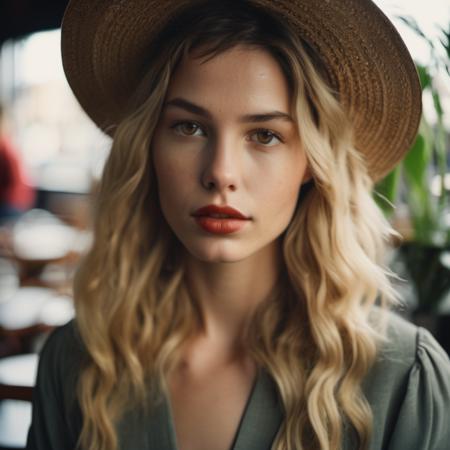 <lora:sydneyroper_lora_xl :1> sydneyroper a close up portrait photo of a beautiful 26 y.o woman in a paris cafe, wearing vintage clothing, moody, vines, organic, modern, (high detailed skin:1.2), 8k uhd, dslr, soft lighting, high quality, film grain, Fujifilm XT3