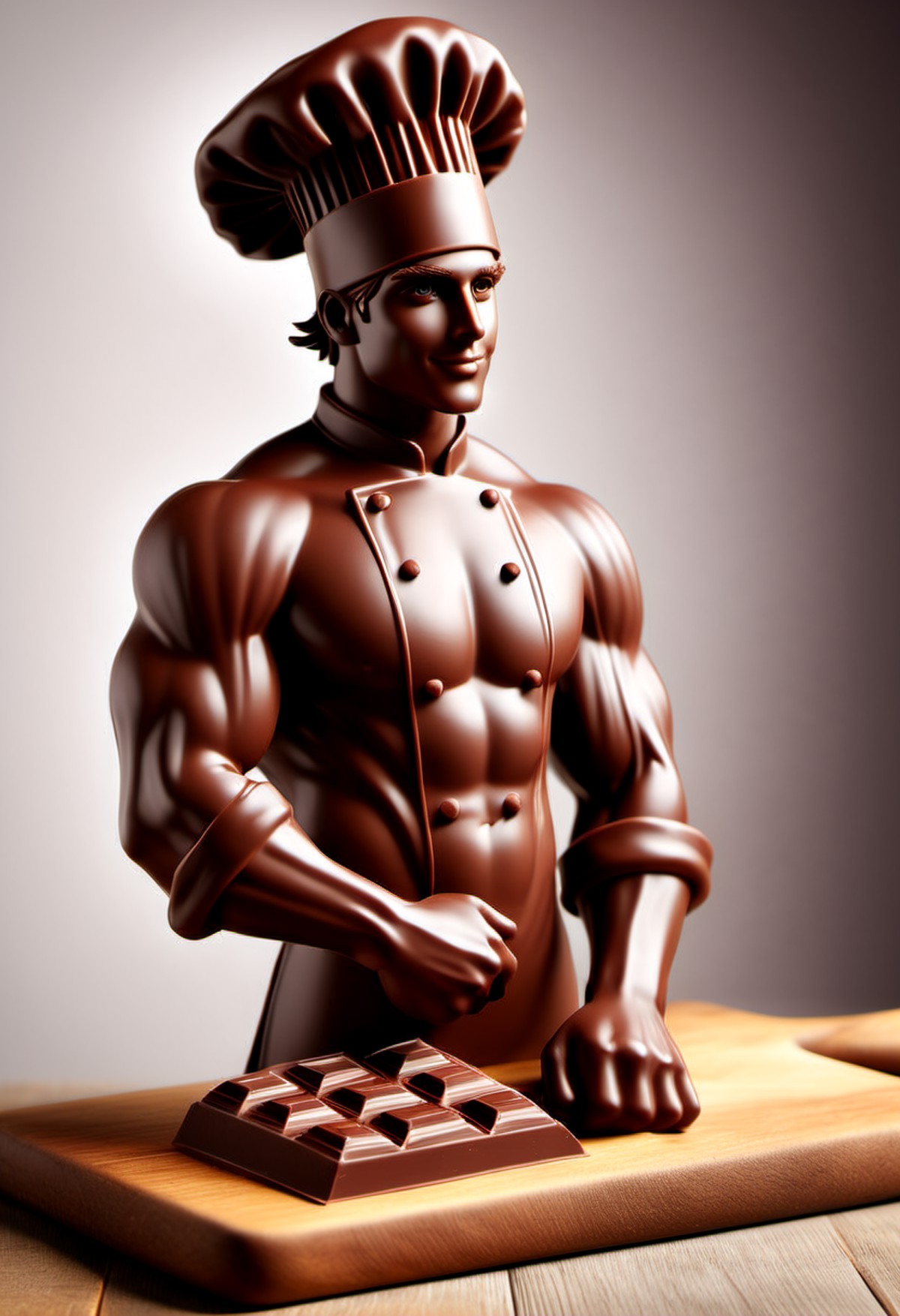 ChocolateRay, beautiful gorgeous male chef made of chocolate