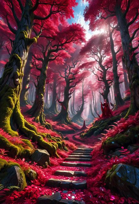 aesthetic, masterpiece, beautiful, elegant, award winning, photo, artstation, absurdres, hdr, best quality, 
scenery, forest,
Ruby_Fantasy,