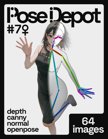 [OpenPose + Depth + Canny + Normal] Pose Depot #7F: Glamorous Greeting Pose Depot #7F