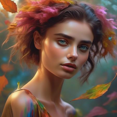 <lora:taylor_hill_xl_lora_30:1>taylor hill woman clothes fashion pose beautiful angle view of Species woman individual from another planet with multicolored hair, beautiful colorful eyes, run in autumn garden, breeze at dawn, alcohol ink painting, psychedelic art by Ross Tran, Antonio J. Manzanedo, Tom Bagshaw, mandy disher, cinematic, 32k, stills from Steven Spielberg epic film, clear focus, hyperrealistic repin artstation painting, detailed character design concept art, matte painting <lora:fashion_clothes_pose:.5>