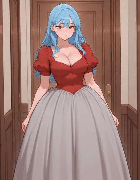 Plain Color Ballgown Dress / Puffy long / short Dress