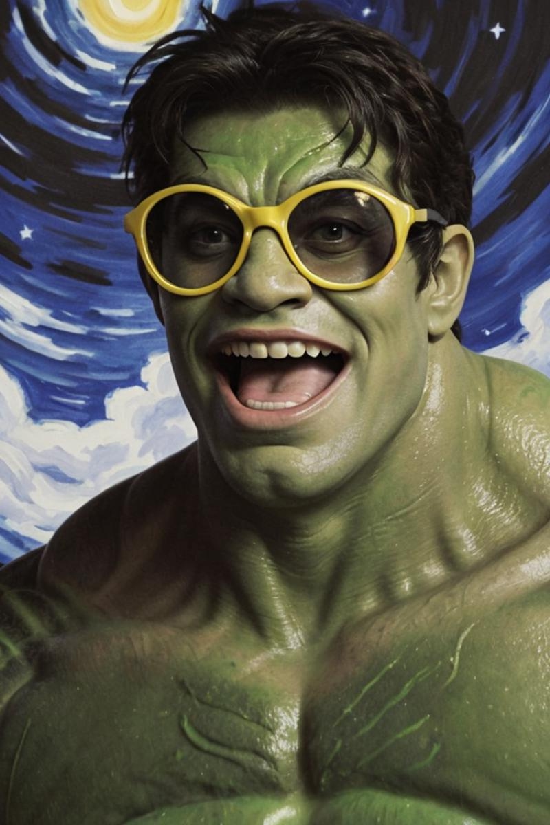 The Incredible Hulk Wearing Yellow Sunglasses