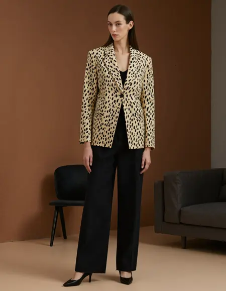 Blazer with leopard pattern
