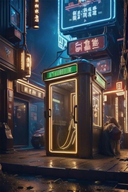 Very small phone booth with attached mailbox, surrounding an adult woman in dirty clothes sitting in a red and dark blue treehouse, creating a hyperpunk scene with desaturated  brown and dark blue details, colorful (polaroid:0.7) with vibrant colors, (vacations, high resolution:1.3), (small, selective focus, european film:1.2), (sexual advance:1.1), closeup,
[signal light|emergency light|red light|red light|green light|neon light_light signal, chart|analysis chart|monitoring screen |Various indicators|marquee|head-up display_LED signage, observation window|main window|side window_window, handle|indicator|window|slogan|light signal_hatch, leather seat|helmet|adjuster|headset| Pedal_Driver's Seat:0.4],
[Metal|Leather|Flash|Neon|Glass|Screen|carpaint_Detailed Texture: 0.7],
(sci-fi:1.2), (futuristic:1.2), (dystopian:1.1), (realistic:1.2), (industrial:1.2),(mecha:1.1), 
OverallDetail, great lighting, treehouse, zoya, clear, xtower, industrialbuilding