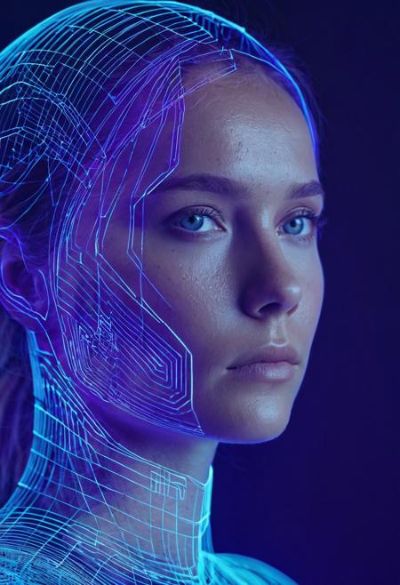 1girl, aqua wireframe of woman, Kristina Piminova face, vhs grain, navy lighting, purple reflections, CRT grain, white noise glitch, lineart, portrait, english text, UI display, HUD
[high quality photo, 4k, hd, 7-AnalogueInterfaces, 7-vectors]
<lora:add-detail-xl:0.5> <lora:CRT Vectors v1.0:0.8>