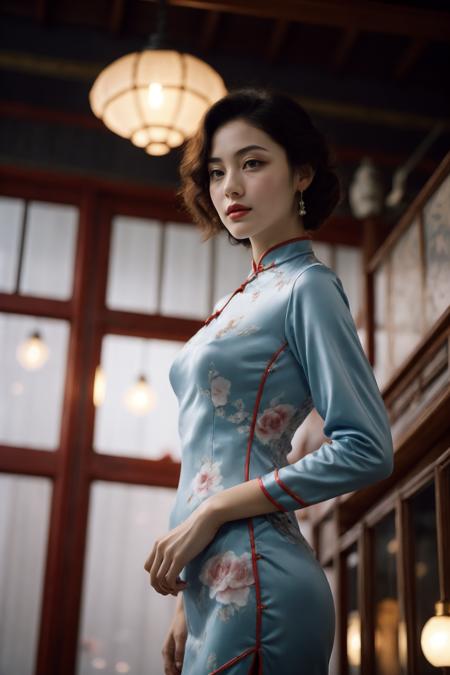1girl,narrow waist,
best quality,masterpiece,depth of field,8k,absurdres,photorealistic,
<lora:breastsizeslideroffset:-0.2>,<lora:skin_tone_slider_v1:-0.4>,<lora:add_detail:0.3>,<lora:è±æ ·å¹´å_v1.0:0.3>,cheongsam,harklight,makeup,charming,sexy,attracttive,light and dark,(from below:1.2),from side,irish girl,european women,<lora:è±ç°é_v1.0:0.7>,