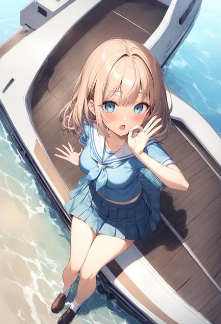 1girl, <lora:sdxl2-flat2-512b:-1>,medium breasts,school uniform,
<lora:oksignXLv1:0.6>,ok sign, from above, full body, looking to the side, water eye, on cruisers, open mouth,
best quality,medium quality,