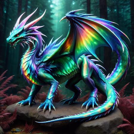 arrstyle<lora:arrstyle:0.75>, massive elusive iridescent contemporary serpentine being, hexapod decamanual, furry appendages,  spiked-tailed, scales,  pointed ears,  dragon wings,