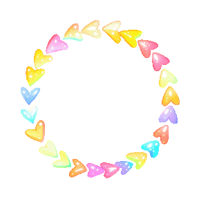 Circling Rainbow Hearts