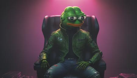 (cyberpunk style:1:2) (photo portrait of (pepe_frog:1.4) sitting in a wing chair), (professional photo of pepe_frog sitting in a wing chair:1.2), (extremely detailed pepe_frog face:1.4), full body shot, (1 boy), cyberpunk clothing, cyberpunk, (cyberpunk background:1.2), (extremely detailed cyberpunk background:1.3), extremely detailed background, cyberpunk body modification, cyberpunk 2077 body modification, (neon city background), cyberpunk suit, robot, science fiction, solo, full body, wires and cables, sharp focus, natural lighting, cyberpunk reimagined, neon lights, action pose, colorful, bright colors, science fiction, a dystopian cyberpunk city, neon, cyberpunk 2077, (cyberpunk 2077 cityscape), art by Masamune Shirow,soft neon light, cinematic, vivid details, robotic bionic features, (masterpiece, hyperrealistic, best quality:1.2), official art, extremely detailed CG unity 8k wallpaper, detailed background, best quality, expressive eyes, perfect face, perfect eyes, perfect anatomy, extremely detailed eyes and face, looking at viewer, detailed background, detailed clothes, cinematic lighting, beautiful 8k, masterpiece, best quality, high quality, hdr, photography by cosmicwonder, high definition, symmetrical face, volumetric lighting, 24mm, 4k, DSLR, high quality, ultra realistic,