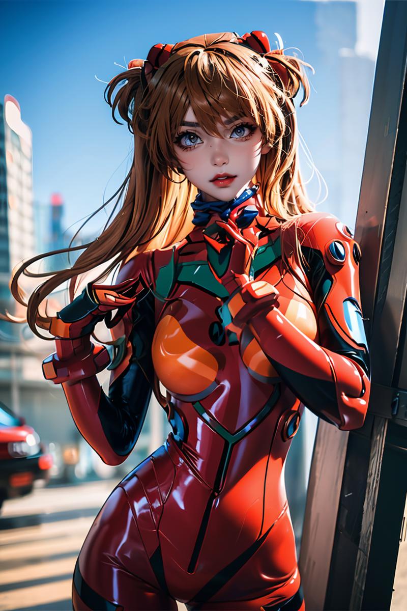 <Evangelion> Asuka Langley plugsuit cosplay costume |《Evangelion》明日香 战斗服 cos 服 |「Evangelion」 アスカ バトルスーツ コスプレ衣装 image by MarkWar